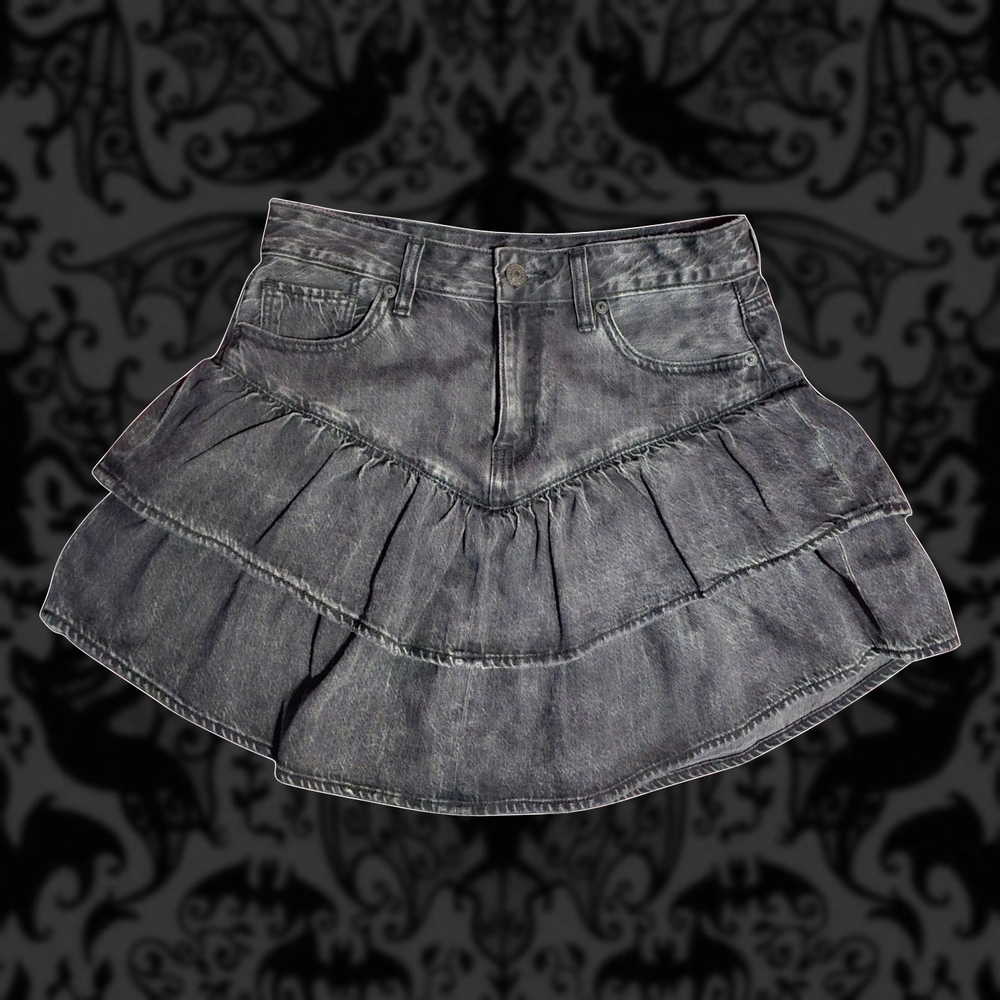 American Eagle Denim Mini Skirt Size 4- Black